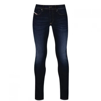 image of Diesel Sleenker Stretch Skinny Jeans - Dk Blue 01