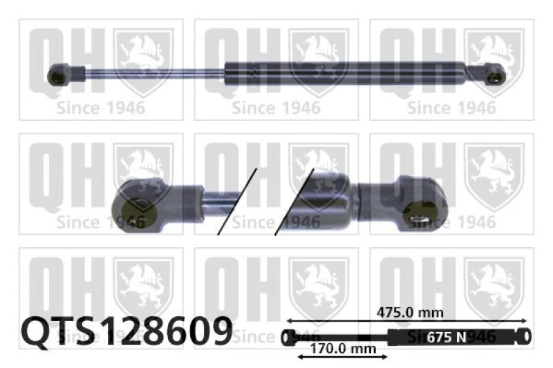 Image of QUINTON HAZELL Tailgate strut QUINTON HAZELL QTS128609