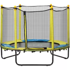 image of 4.6FT Kids Trampoline w/ Enclosure, for Kids 1-10 Years - Yellow - Yellow - Homcom