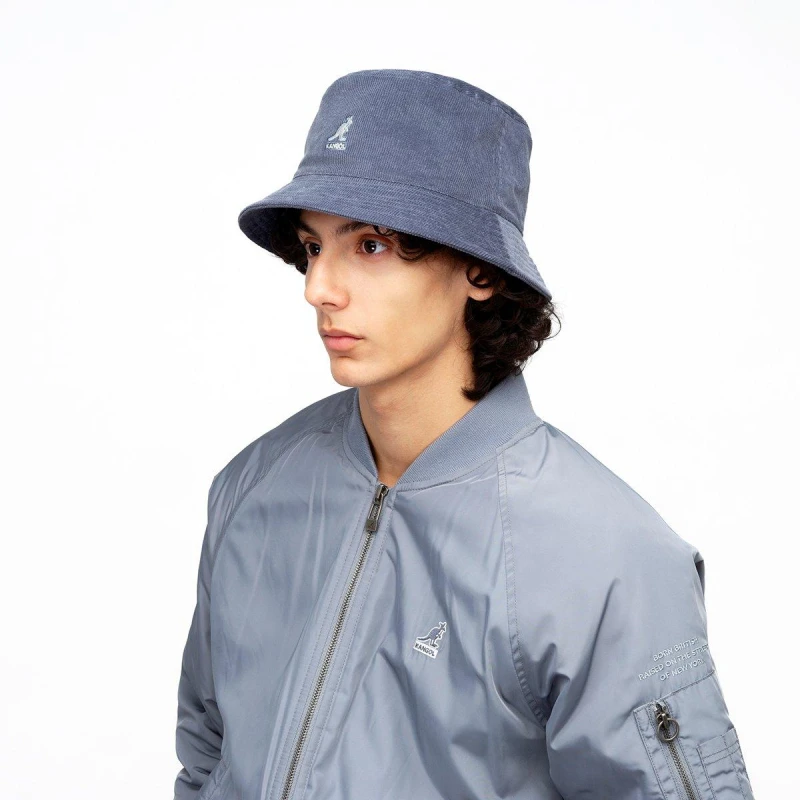 Image of Kangol Adults Cord Bucket Hats Denim Blue unisex Medium