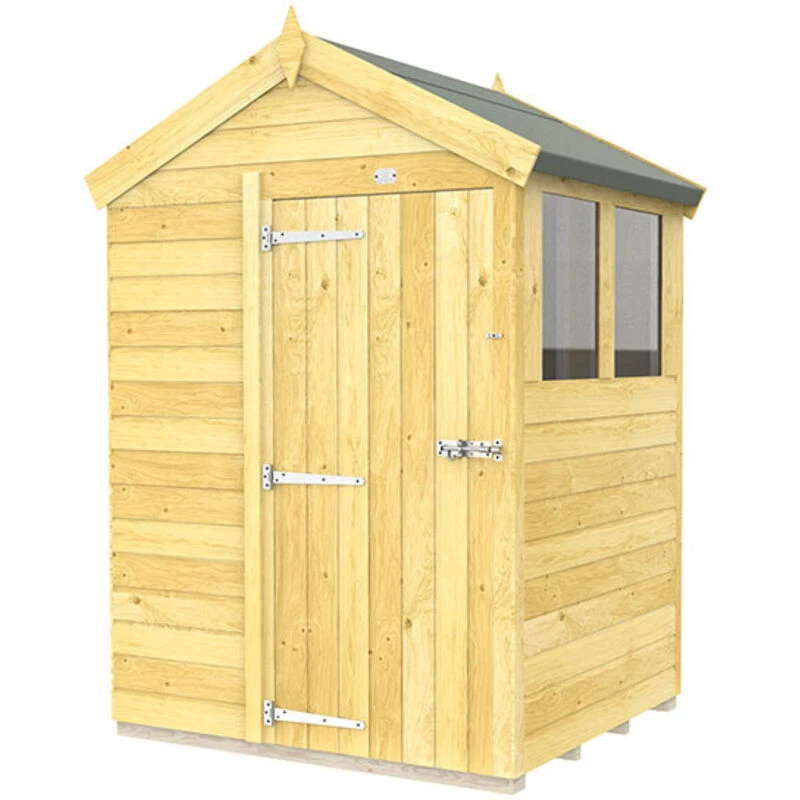 Image of Flat Pack Sheds DIY Sheds 5 x 4 Apex Shed, Brown 5X4AFF