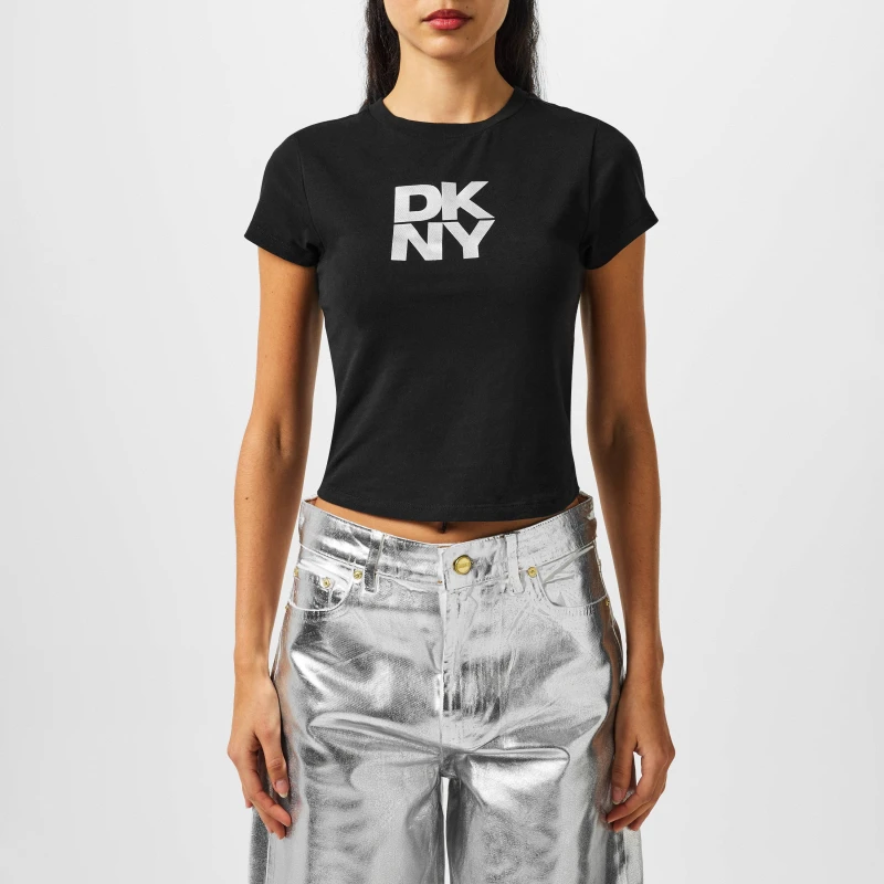 Image of DKNY Logo Baby Tee - Black 8