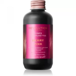 Image of Revolution Haircare Tones For Brunettes Tinted Balm For Brown Hair Shades Shade Berry Pink 150ml