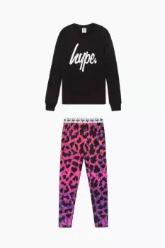 image of Love Leopard L/S T-Shirt And Leggings Set