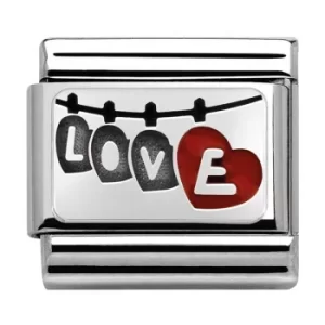Image of Nomination CLASSIC Silvershine Plates Hanging Love Charm 330208/04