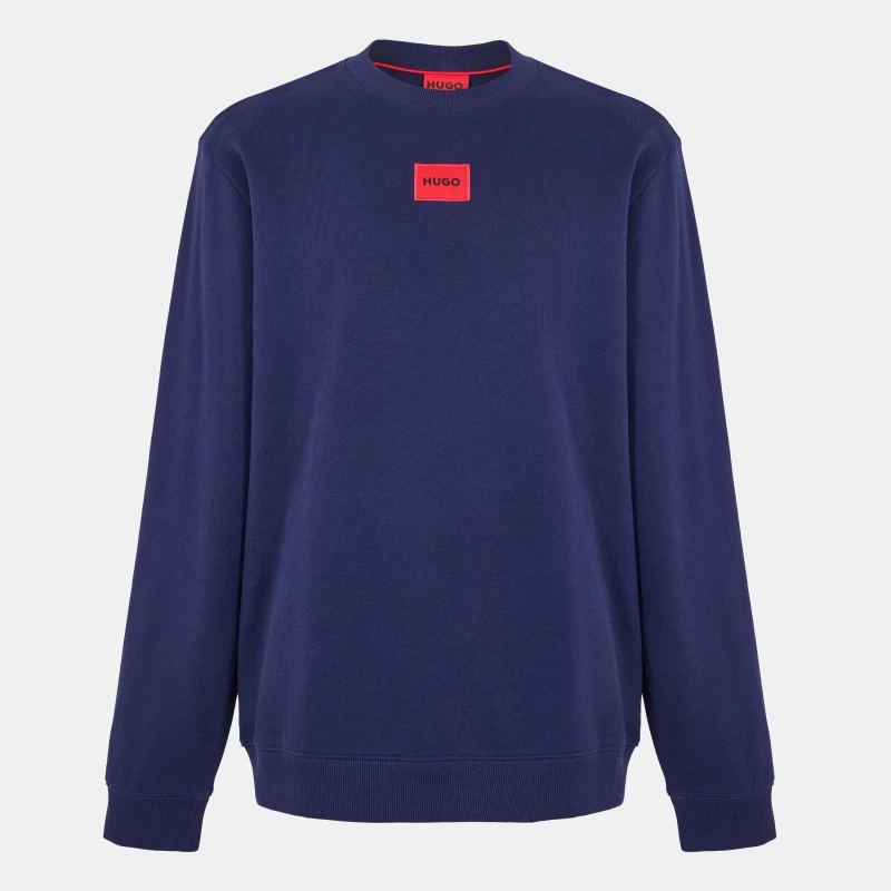 Image of Hugo Mens Diragol Crew-neck Sweatshirt Navy 418 male L