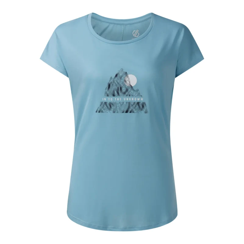Image of Dare 2b Womens Serenity Short Sleeved Graphic T-Shirt in Light Blue Size: 12 Light Blue Female 12