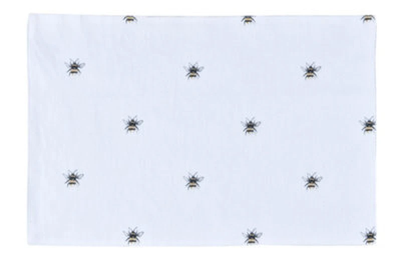 Image of Smart Living Smart Living Stylish and Durable Bumble Bee Printed Cotton Placemats - Set of 4 in White Size: 4 Pack White 4 Pack Unisex 5056242897934