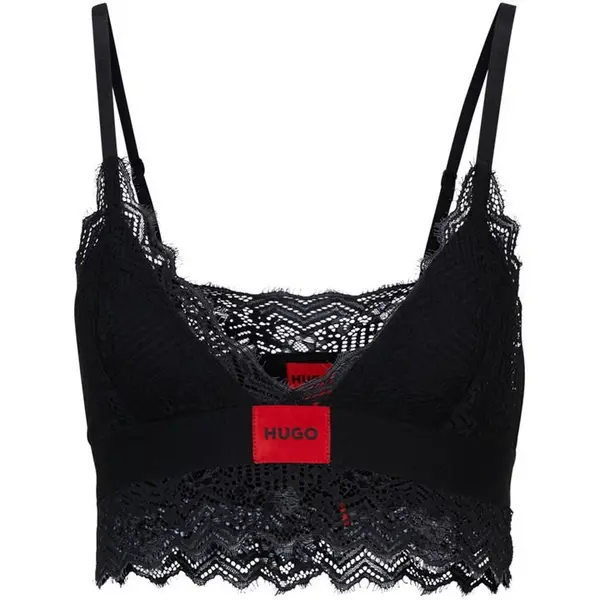 Image of Hugo Lace Triangle Padded Bralette - Black 14