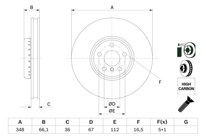 Image of Brake disc Bosch 0 986 479 F59