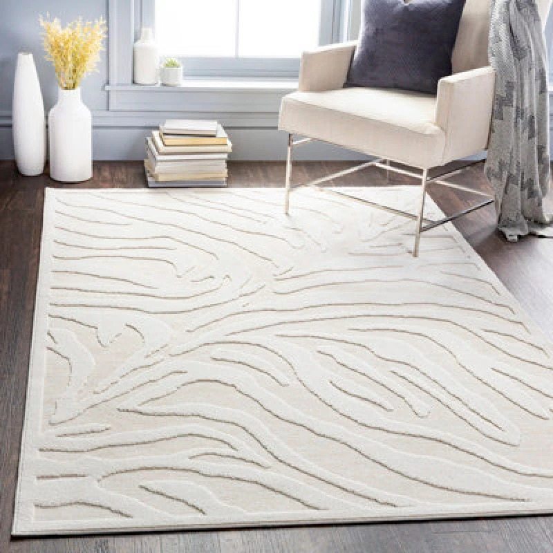 Image of Livabliss In- & Outdoor Modern Cream Veera Area Rug 200 X 275cm - Easy To Clean, Perfect For Patio, Balcony, Kitchen Or Dining Room
