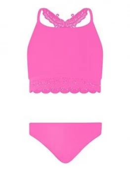 image of Monsoon Girls Butterfly Lasercut Bikini - Pink, Size Age: 3-4 Years, Women