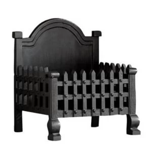 image of Slemcka Traditional Metal Fire Basket (H)300mm (D)430mm Black