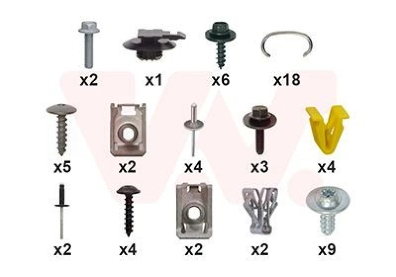 Image of VAN WEZEL Mounting Kit, bumper VAN WEZEL 1728794