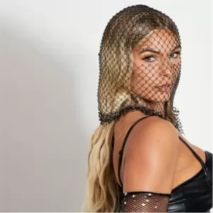 image of I Saw It First Diamante Net Balaclava - Black