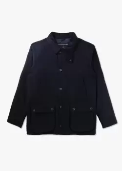 Image of Barbour Mens Bedale Wool Jacket In Navy