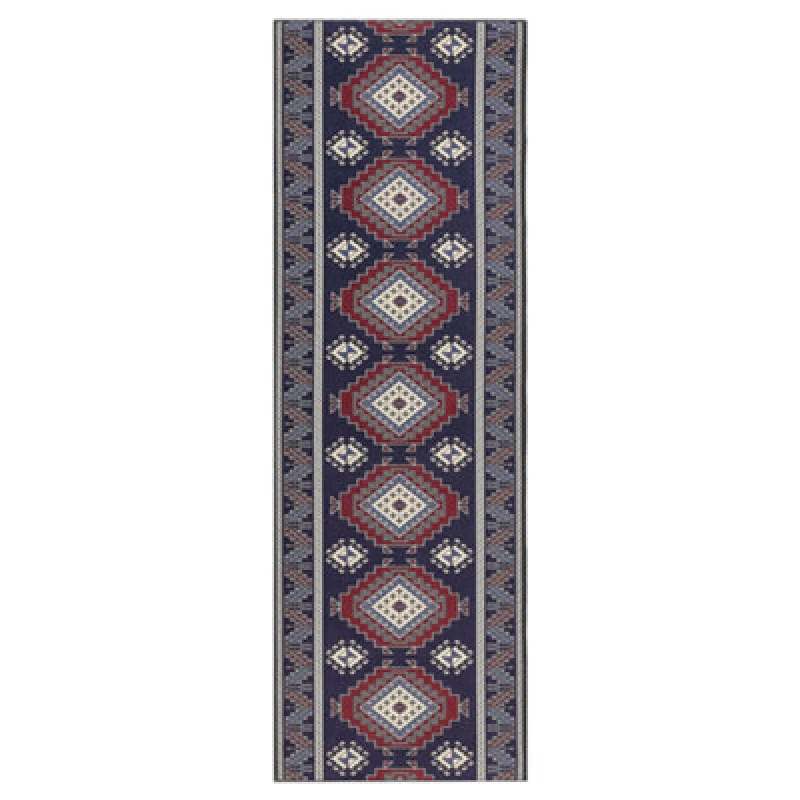 Image of Beliani Rug Kangal Dark Blue 80 X 240 Cm