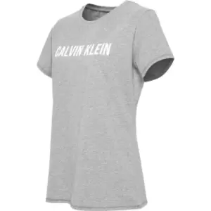 Image of Calvin Klein Performance Calvin Short Sleeve Logo Top - Grey