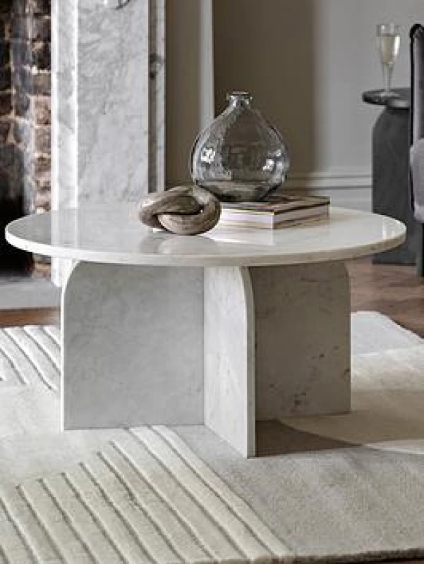 Image of EDITE Addison Sculptural Marble Coffee Table White ONE SIZE