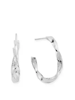 image of ChloBo Sun Twisted 925 Sterling Silver Hoop Earrings, One Colour, Women