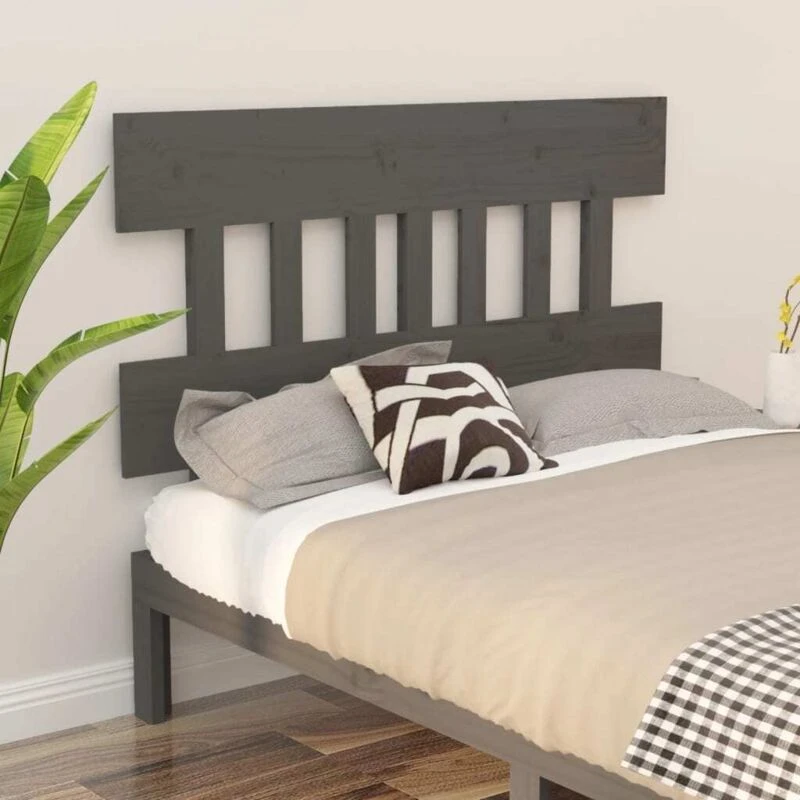 Image of VIDAXL Bed Headboard Grey 123.5x3x81cm Solid Wood Pine Vidaxl 8720287009931