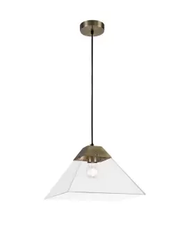 Image of Dome Ceiling Pendant Large, E27, Antique Brass