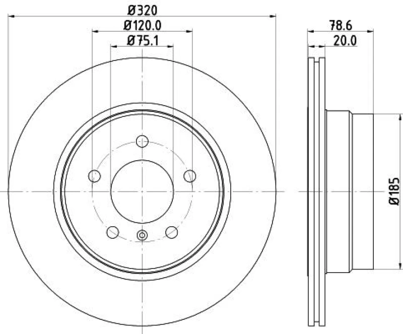 Image of HELLA Brake disc HELLA 8DD 355 128-761