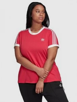 Image of Adidas Originals 3 Stripe T-Shirt (Curve) - Pink