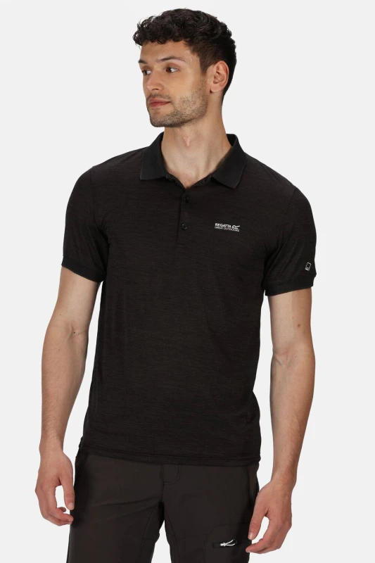 Image of Regatta Mens Remex Active Polo Shirt in Jet Black Size: 4XL Jet Black Male 4XL
