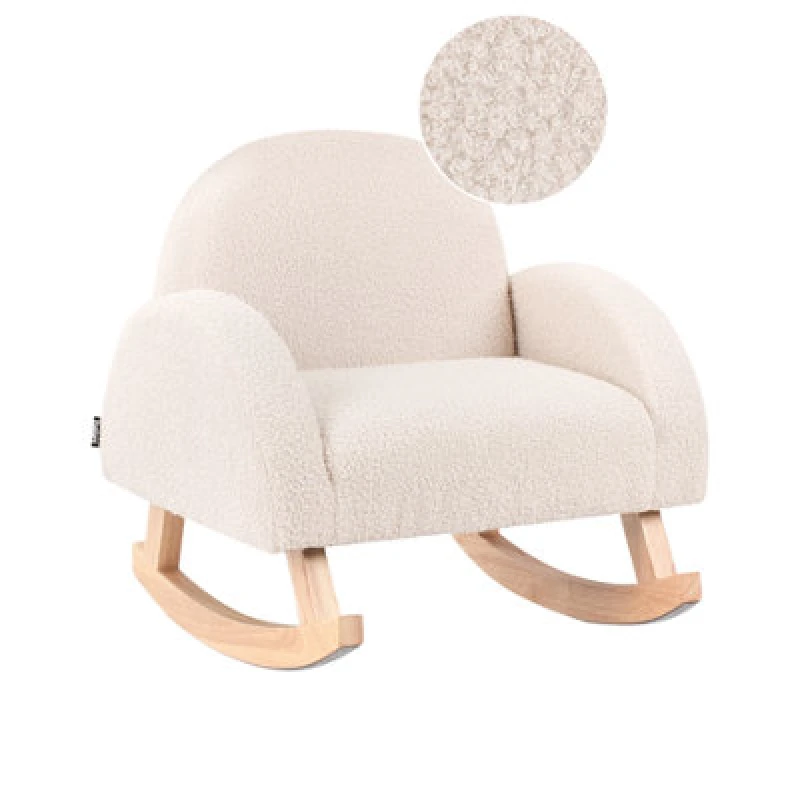 Image of Beliani Kids Rocking Chair Hug Boucle Light Beige