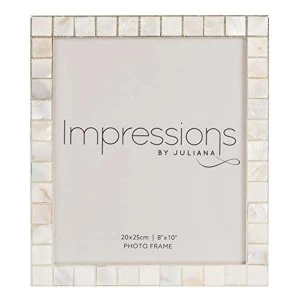 image of 8" x 10" - Impressions Shell Mosaic Inlay Photo Frame