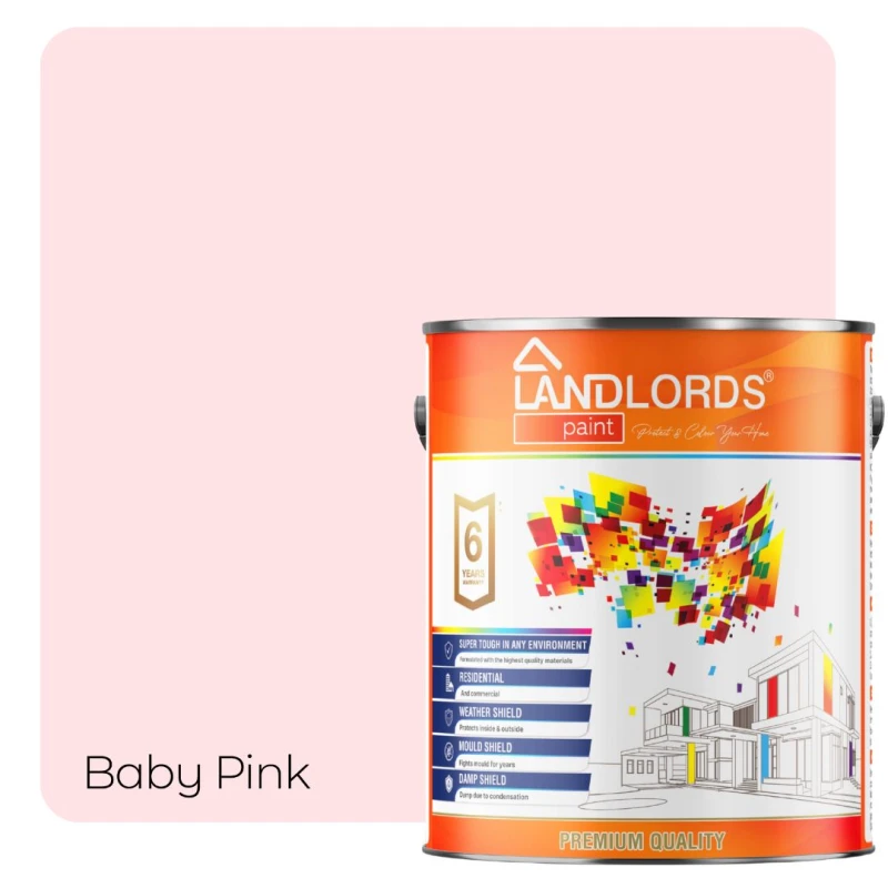 Image of Landlords Paint - Anti-Damp Paint - Damp Proof Protection For Interior Walls & Ceilings - Baby Pink - 2.5L