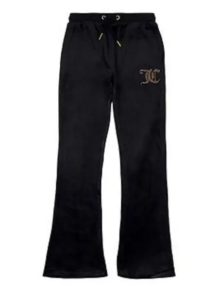 Image of JUICY COUTURE Girls Diamante Velour Bootcut Joggers - Size 15 - 16 Years