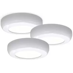 image of 4lite Circular 86mm White Mains Powered Under Cabinet LED Light - Pack of 3