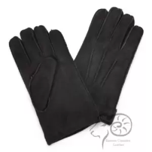 image of Eastern Counties Leather Mens 3 Point Stitch Sheepskin Gloves (L) (Black)