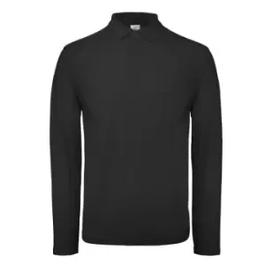 Image of B&C ID.001 Mens Long Sleeve Polo (3XL) (Jet Black)