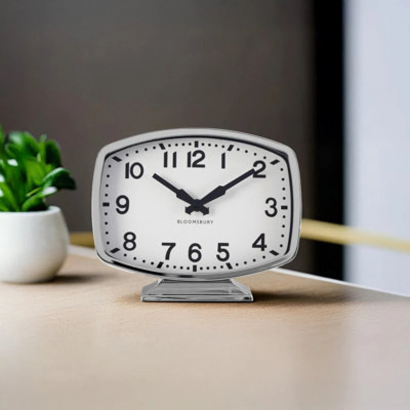 Image of Premier Housewares Interiors by Premier Baillie Table Clock Silver