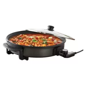 image of Quest 35500 40cm 1500W Multi-Function Electric Cooker Pan with Lid - Black