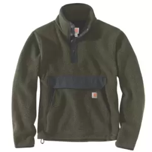 Image of Carhartt Mens Relaxed Fit Pullover Sherpa Fleece Jacket L - Chest 42-44' (107-112cm)