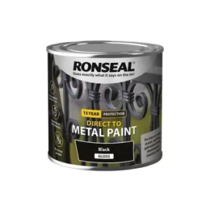 image of Direct to Metal Paint Black Gloss 250ml RSLDTMBG250