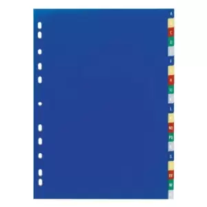 Image of Durable Index A4 20 Part. A-z with Coloured Tabs Printed and Cover Sheet PP