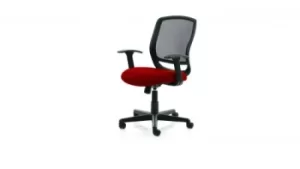 Image of Mave Task Operator Chair Black Mesh With Arms Bespoke Colour Seat Post Box Red
