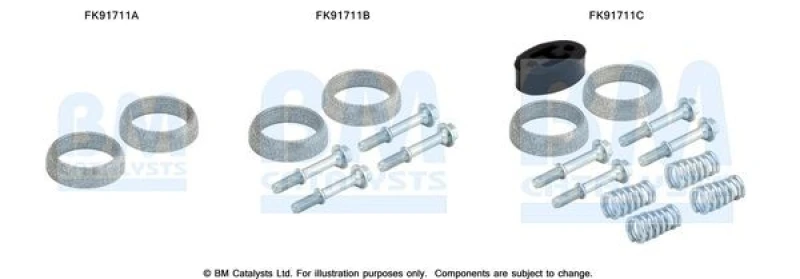 Image of BM CATALYSTS Mounting Kit, catalytic converter BM CATALYSTS FK91711