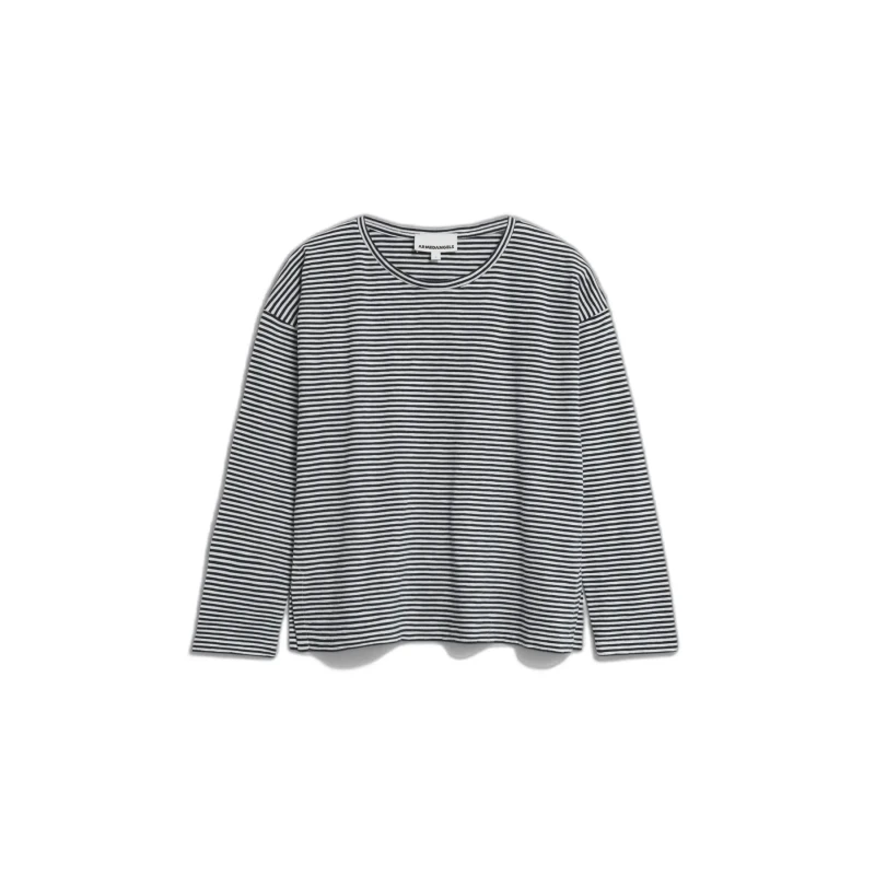 Image of ARMEDANGELS Womens long-sleeved striped T-Shirt ARMEDANGELS Xianaa Lovely Noir Female M