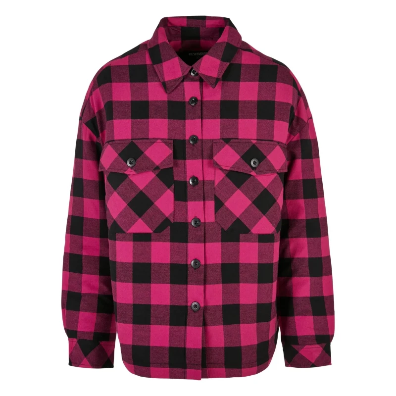 Image of Urban Classics Womens flannel padded shirt Urban Classics GT Violet Female 3XL