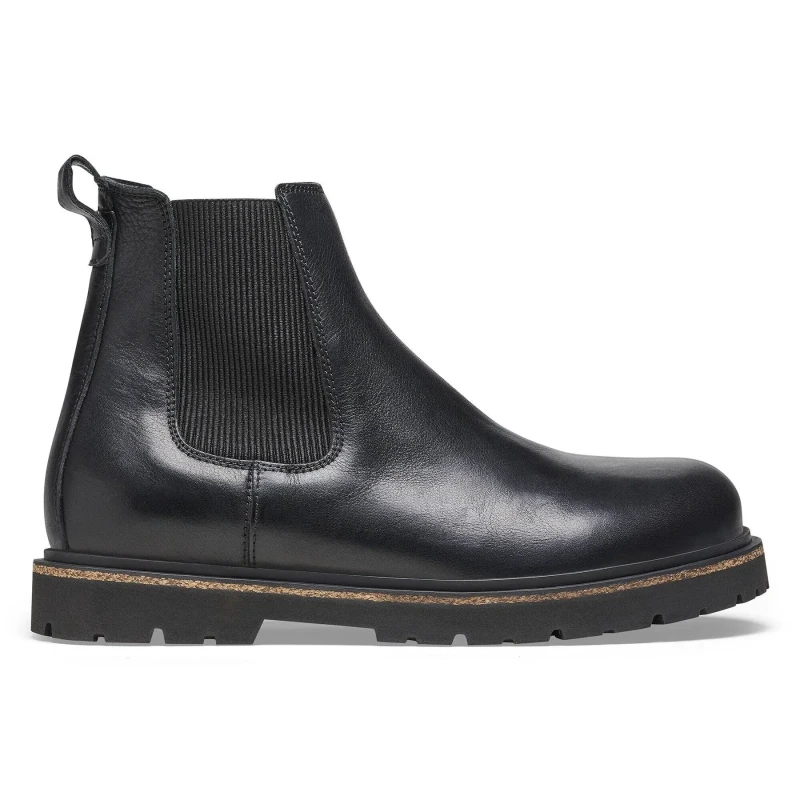 Image of Birkenstock Boots Birkenstock Highwood Slip On Natural Leather Noir Male 40 Etroit