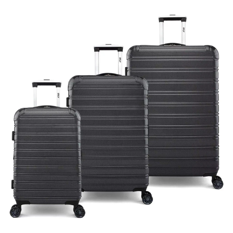 Image of Ifly 3pcs Luggage Set Hardside Spinner Upright Black