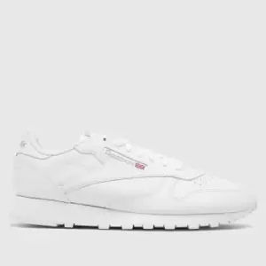 Image of Reebok White & Grey Classic Leather Trainers