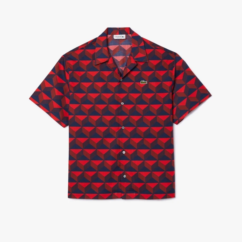 Image of Lacoste Relaxed-Fit Print Shirt Multi Colour male 16
