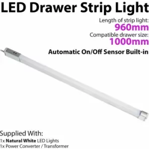 Image of 1000mm LED Drawer Strip Light AUTO ON/OFF PIR SENSOR Kitchen Cupboard Door Unit